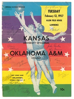 Rare 1957 University of Kansas Team-Signed Official Souvenir Program With Vintage Wilt Chamberlain Signature! (Beckett)